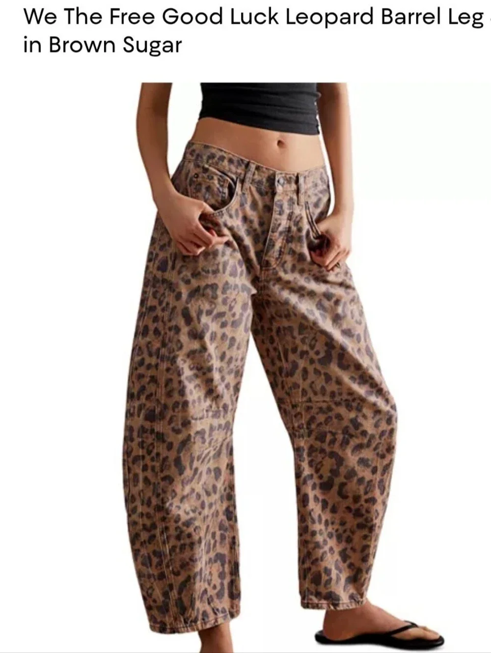 Leopard Barrel Leg Jeans 26
